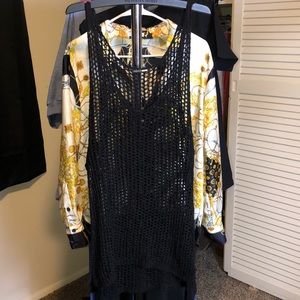 Black net Bathing suit cover up